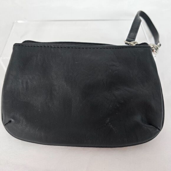 Guess Wristlet Black Silver Tone Hardware PU Leather 7" x 4.5" - Picture 2 of 14